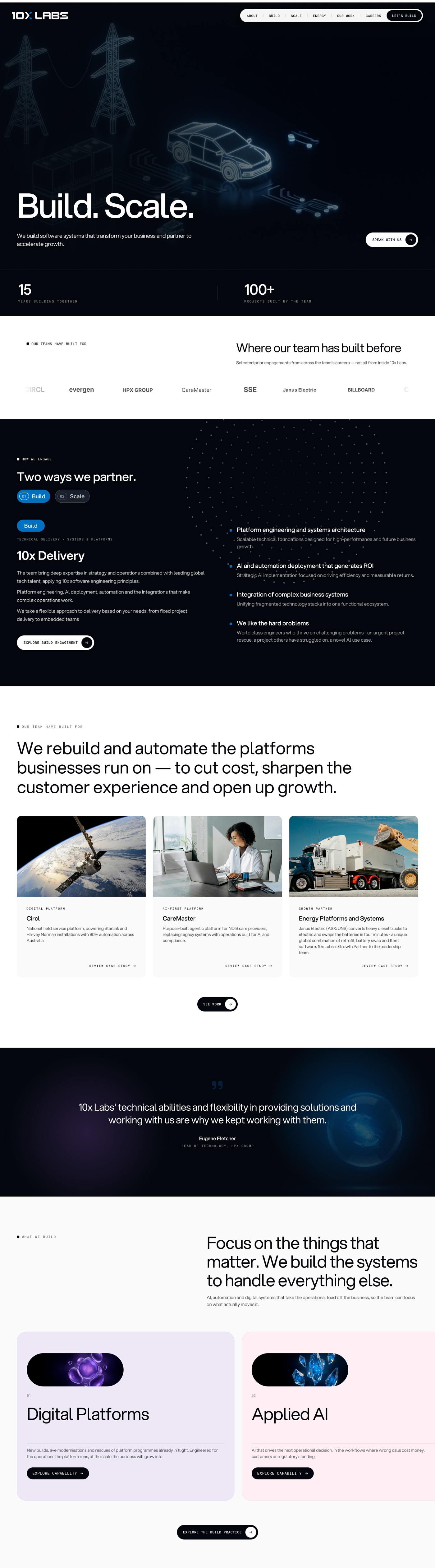 10x Labs website